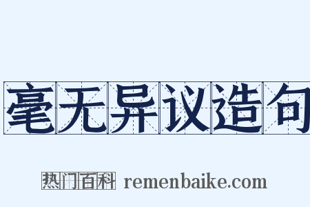 毫无异议造句是什么意思的图片